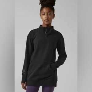 ATHLETA GIRL RETROACTIVE HALF ZIP Black Sweatshirt